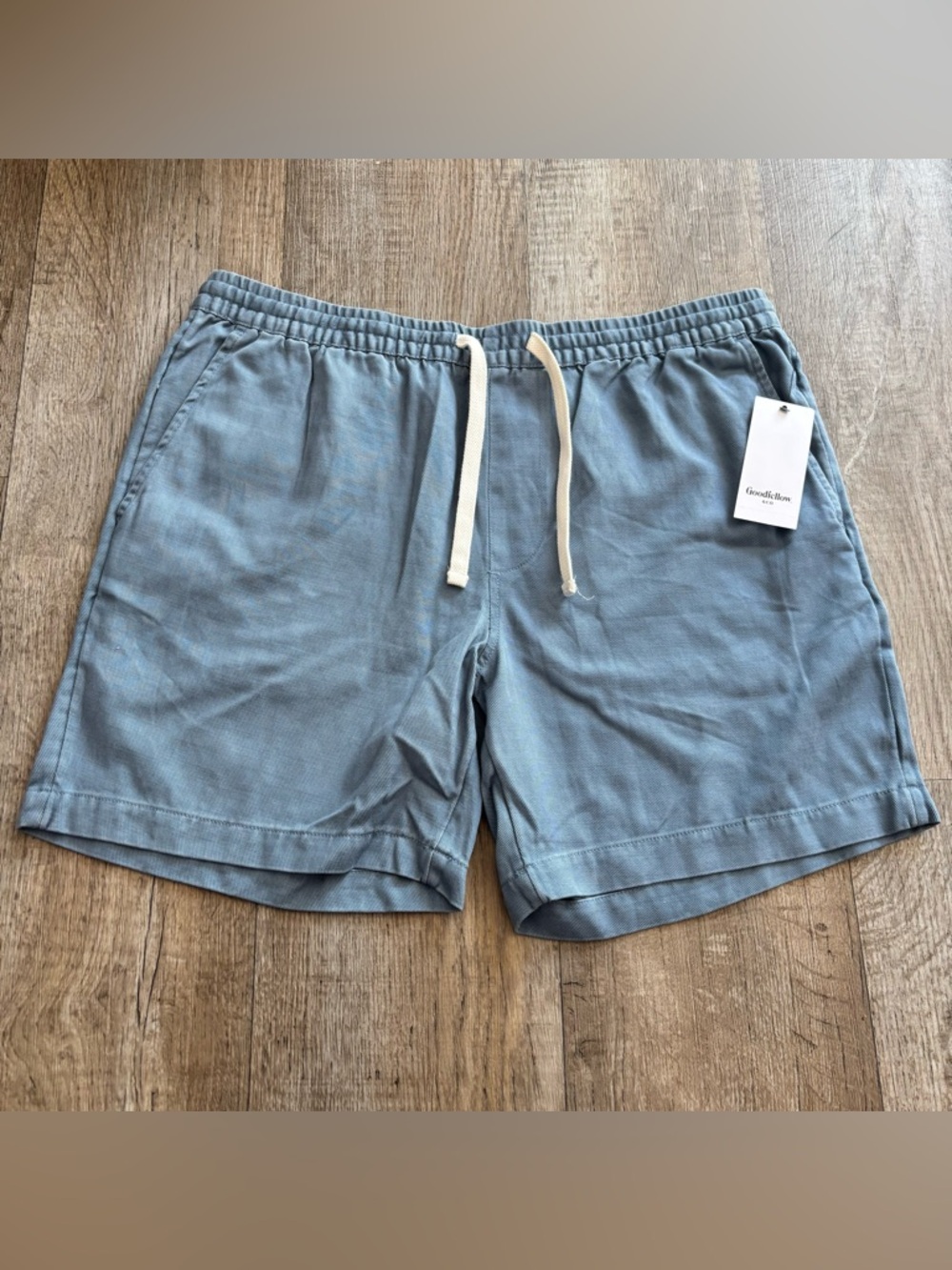 Goodfellow & Co Men’s Pull-on Elastic Waist 7” Inseam Shorts light blue NEW